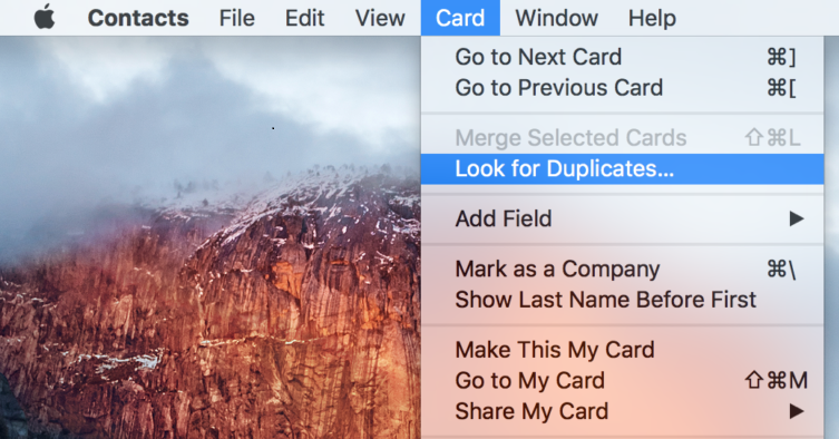 duplicate contacts outlook for mac